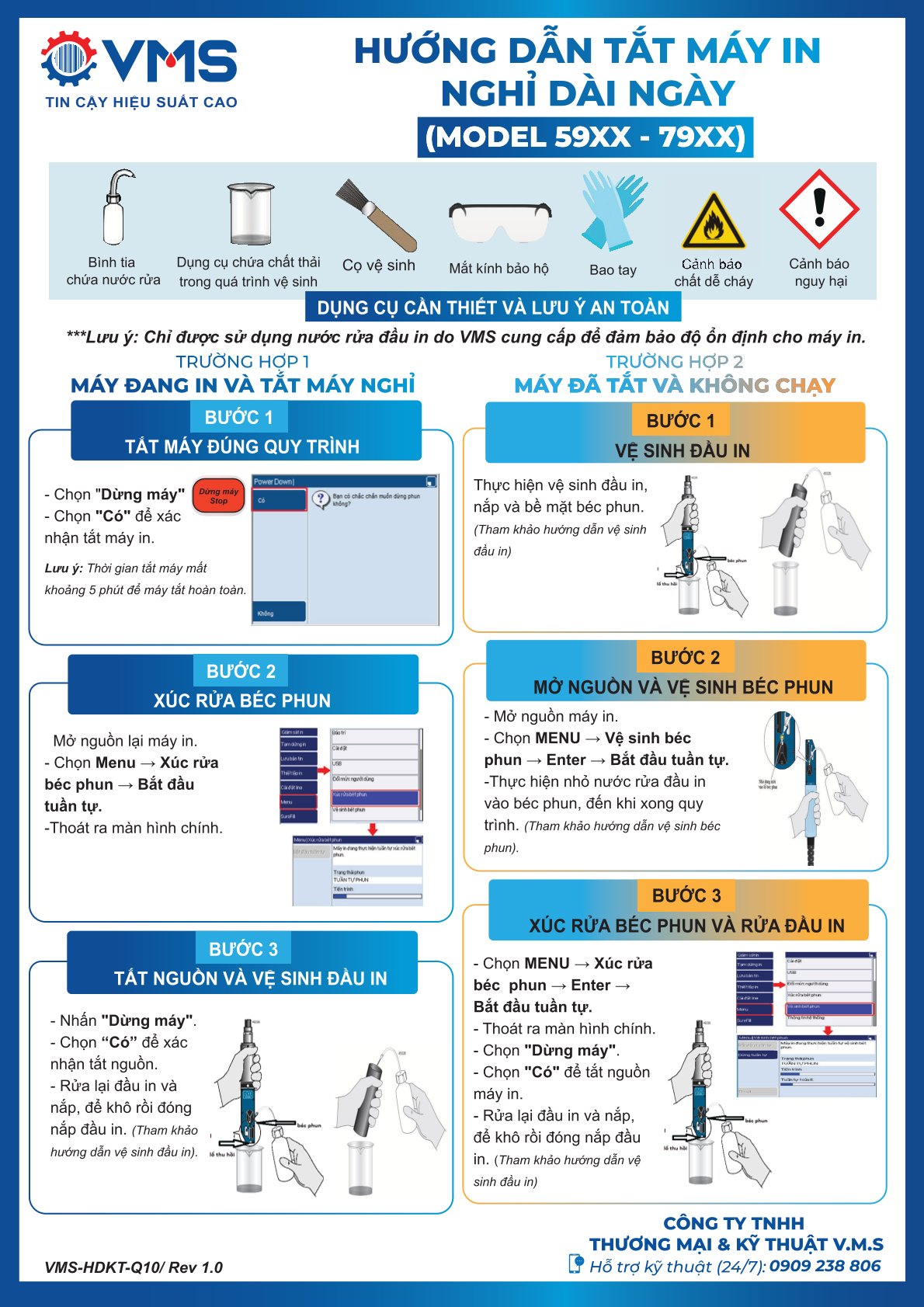 Hướng dẫn tắt máy dài ngày cho máy in Linx 59xx, 79xx