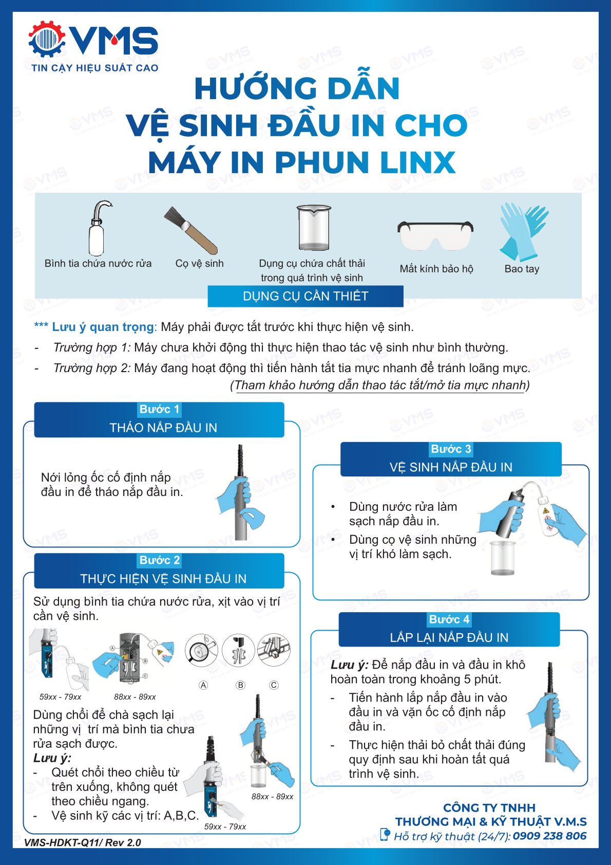 Hướng dẫn vệ sinh đầu in cho máy in Linx