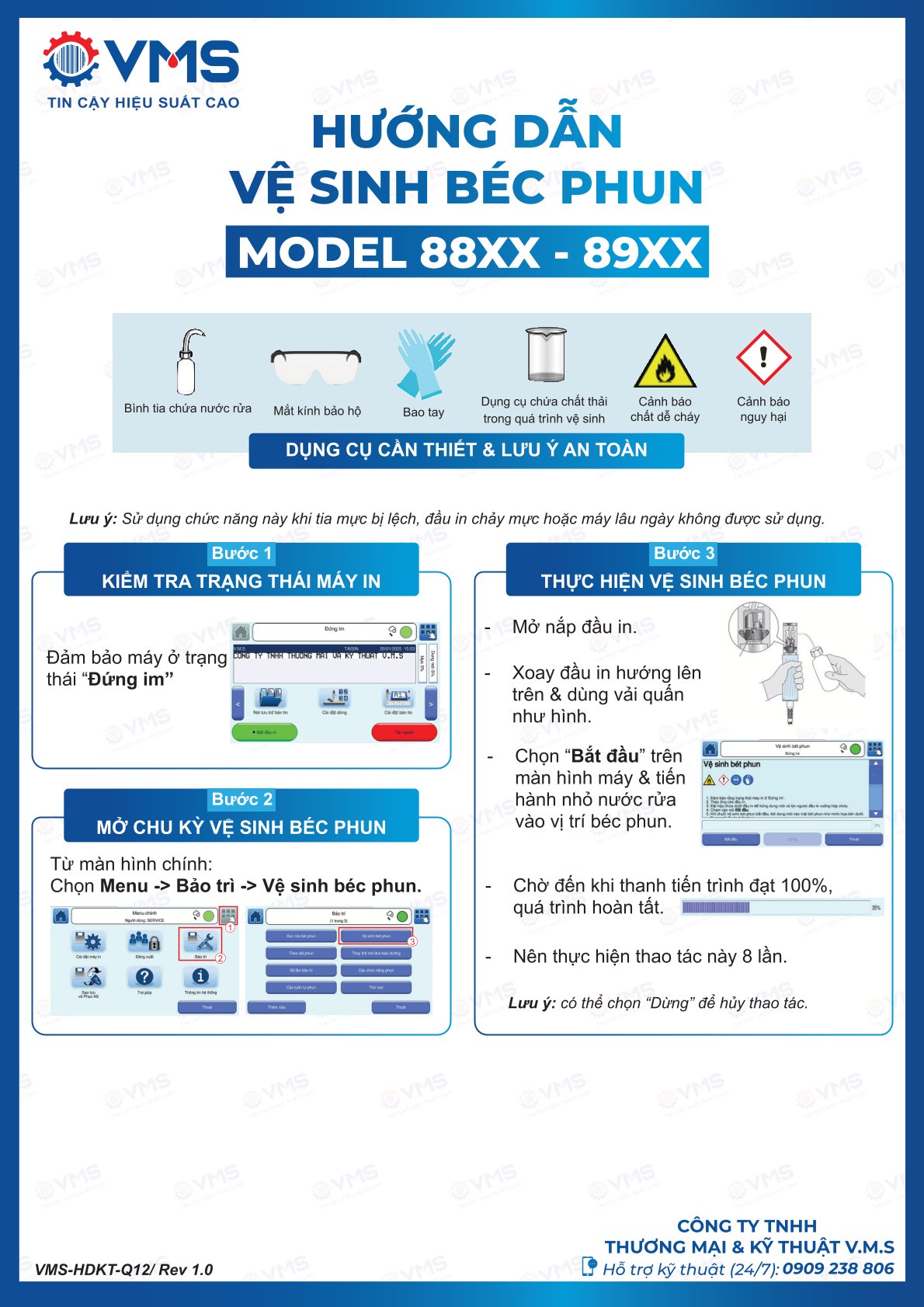 Hướng dẫn vệ sinh béc phun máy in Linx 88xx, 89xx