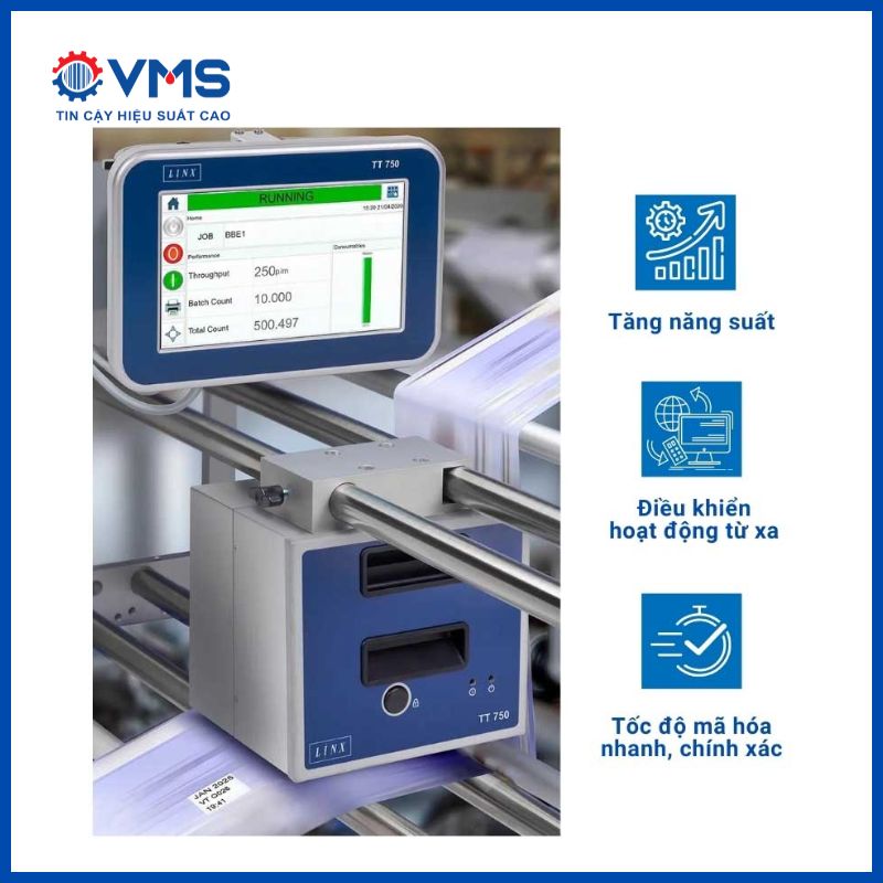 TT750 là loại máy in truyền nhiệt vận hành không cần khí nén