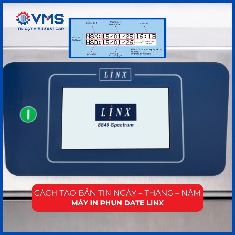 Cách tạo bản tin ngày – tháng – năm trên máy in date Linx