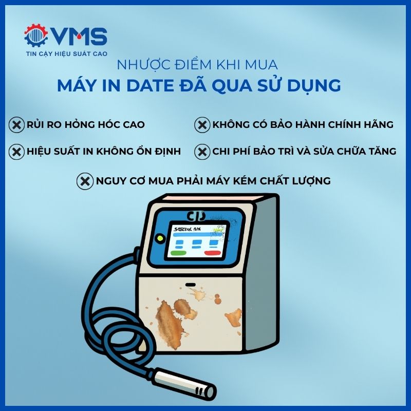 Nhược điểm khi mua máy in date đã qua sử dụng
