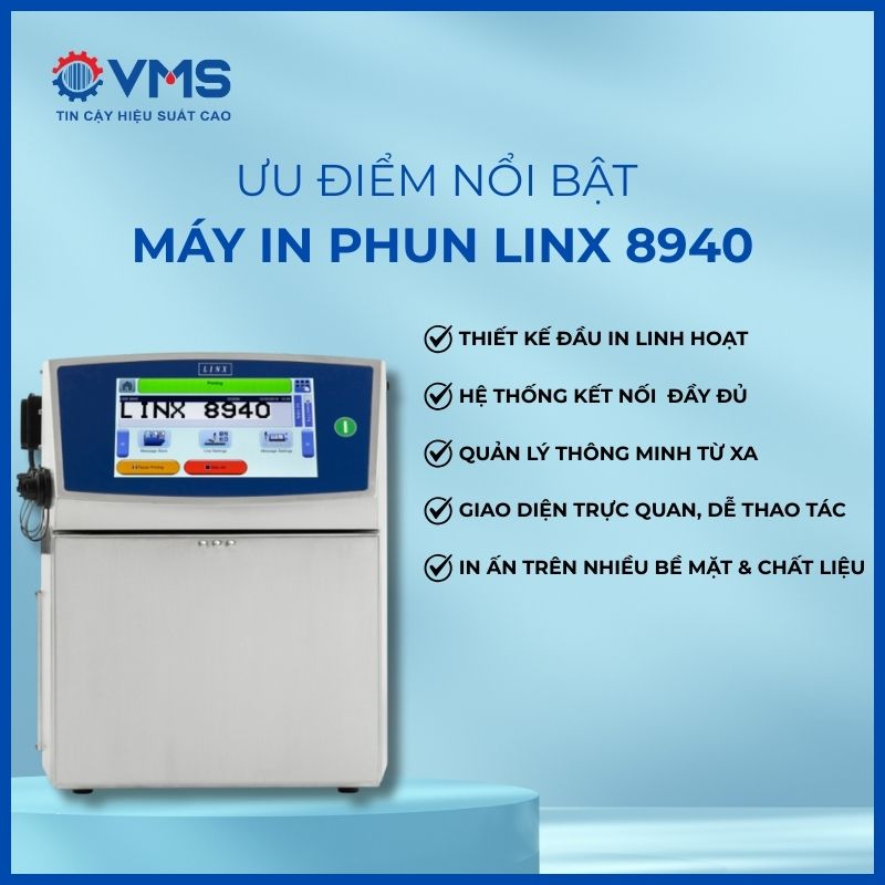Ưu điểm nổi bật của máy in phun Linx 8940