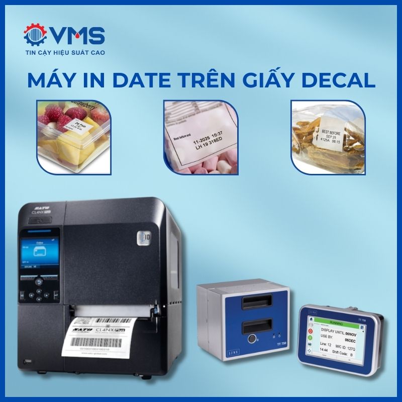 Các dòng máy in date trên giấy decal, bao bì tem nhãn decal