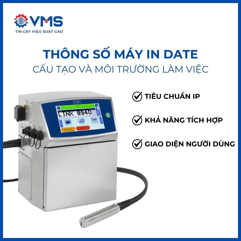 Thông số khả năng in ấn và nội dung của máy in date