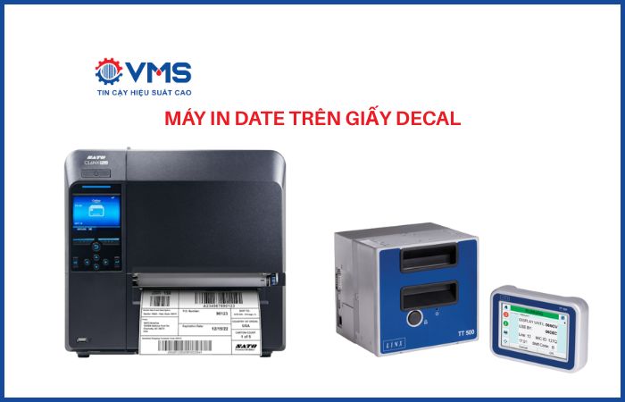 Máy in date trên giấy decal, bao bì tem nhãn decal