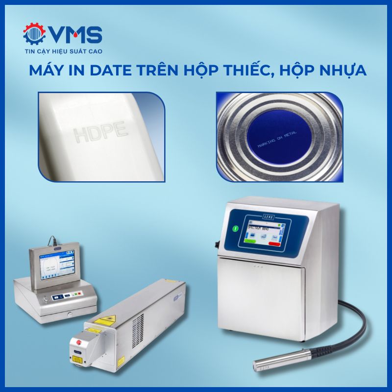 Máy in date trên hộp thiếc, hộp nhựa chất lượng