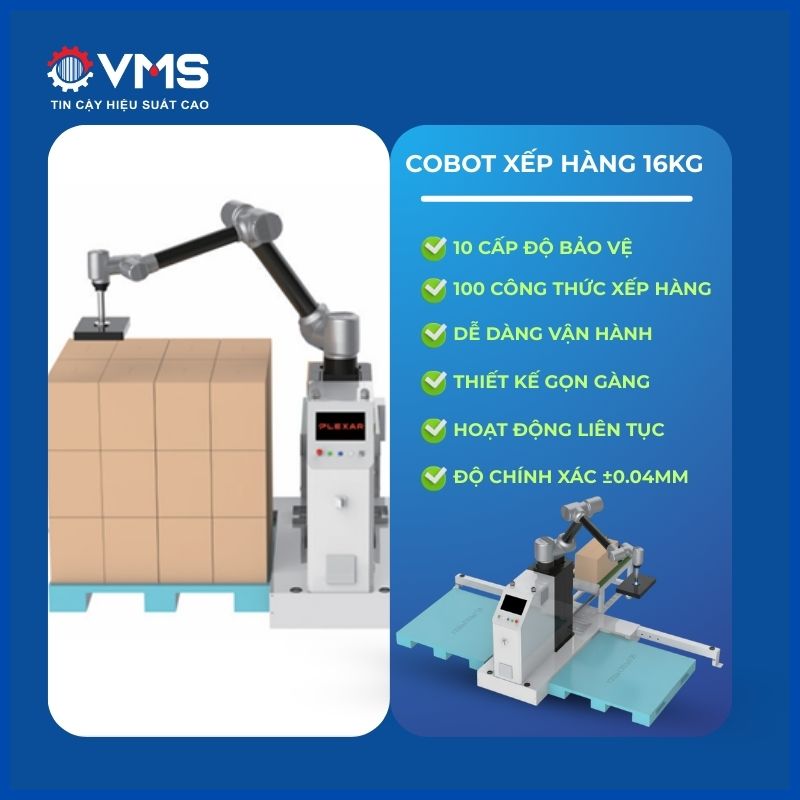 Ưu điểm của Cobot xếp hàng hóa 16kg