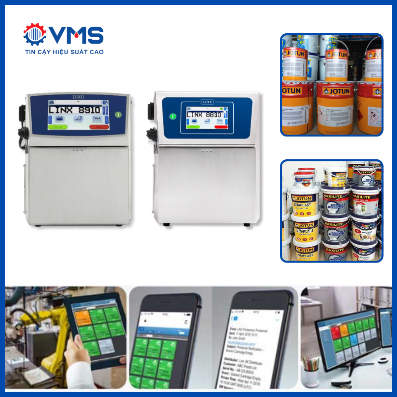 In date lên vỏ thùng sơn bằng máy in CIJ