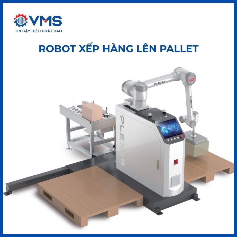 Robot xếp hàng hóa lên pallet tự động