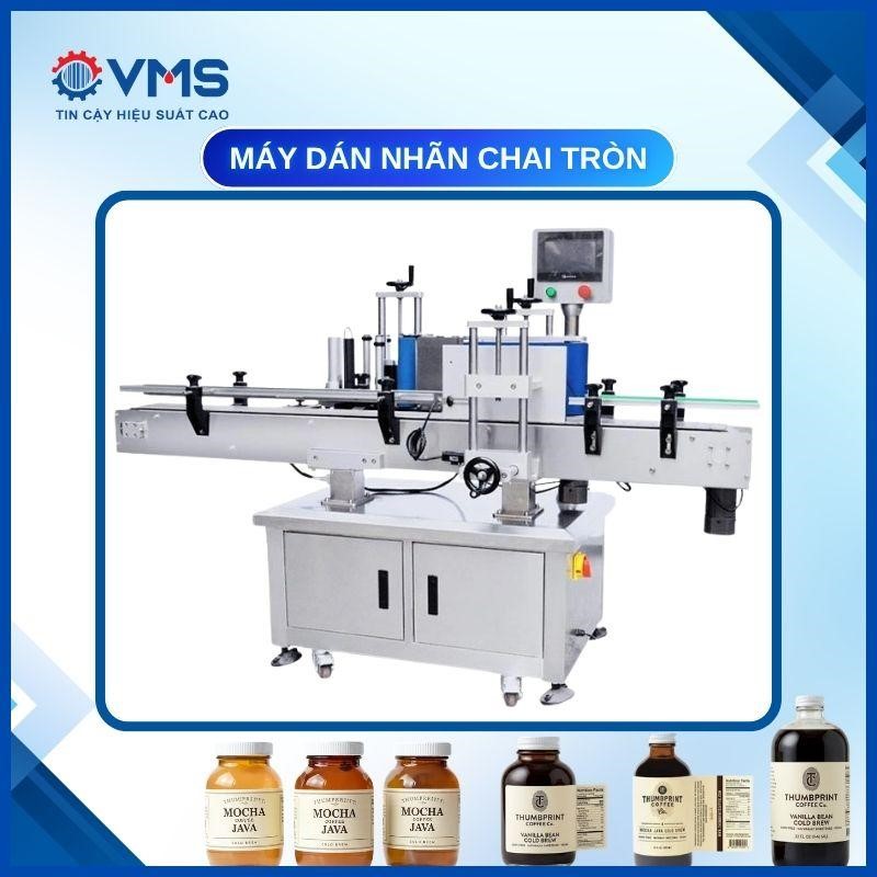 Máy dán nhãn chai tròn do VMS phân phối