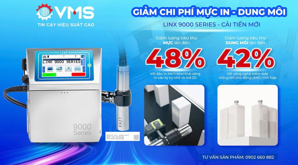 Máy in Linx tiết kiệm nguyên liệu tiêu hao