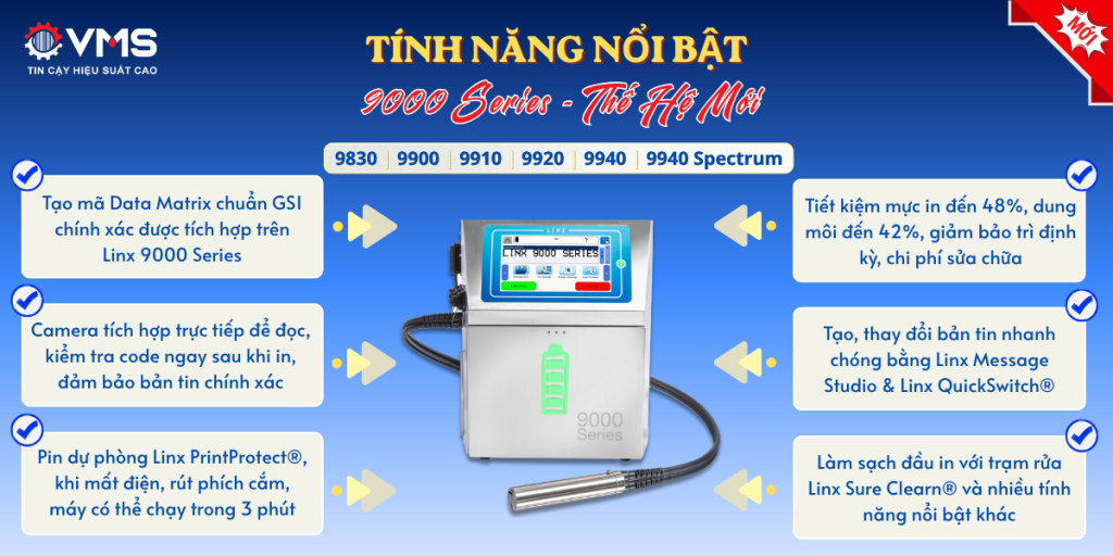 Tính năng nổi bật của máy in Linx 9000 Series