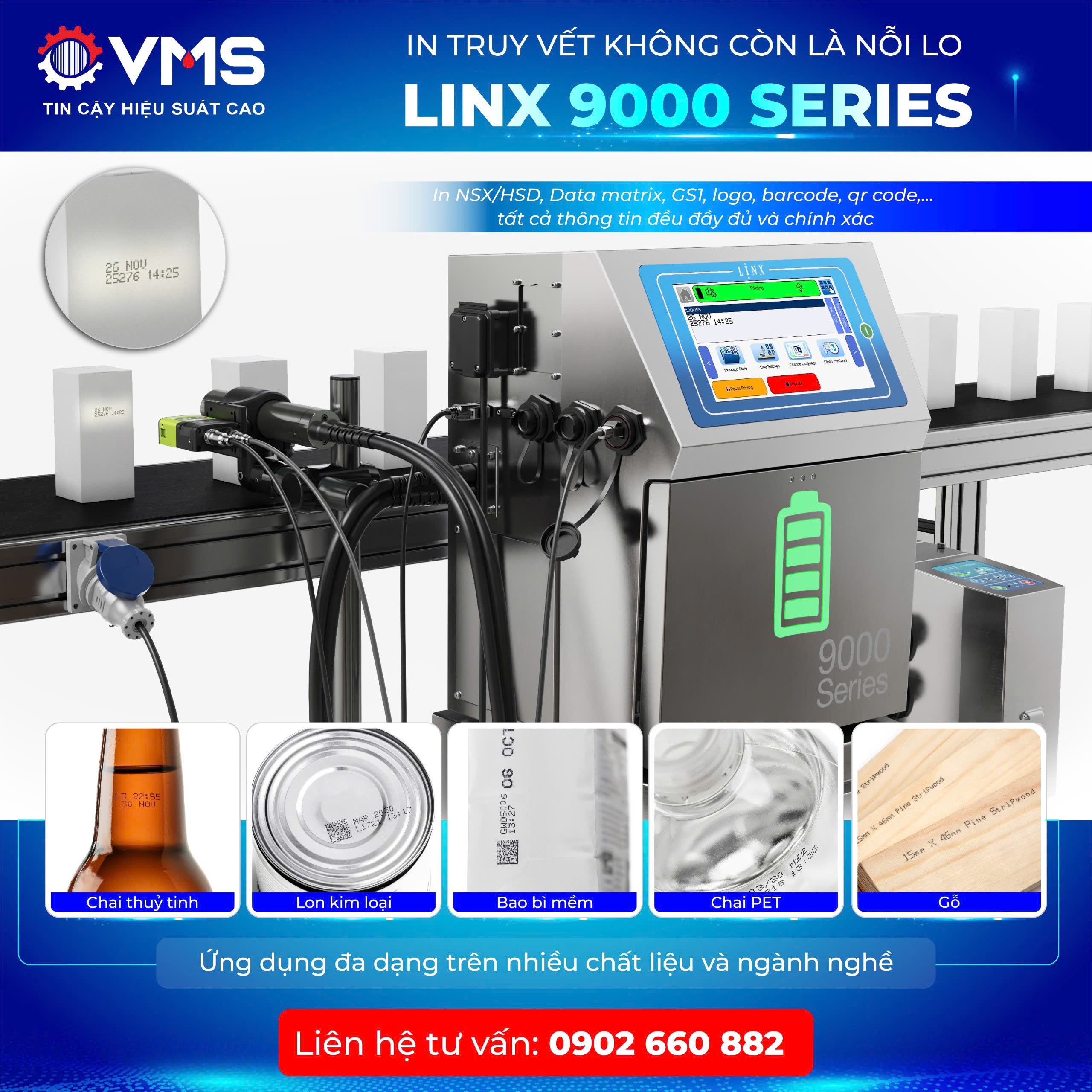 Linx 9000 series - Giải pháp in truy vết hiệu quả