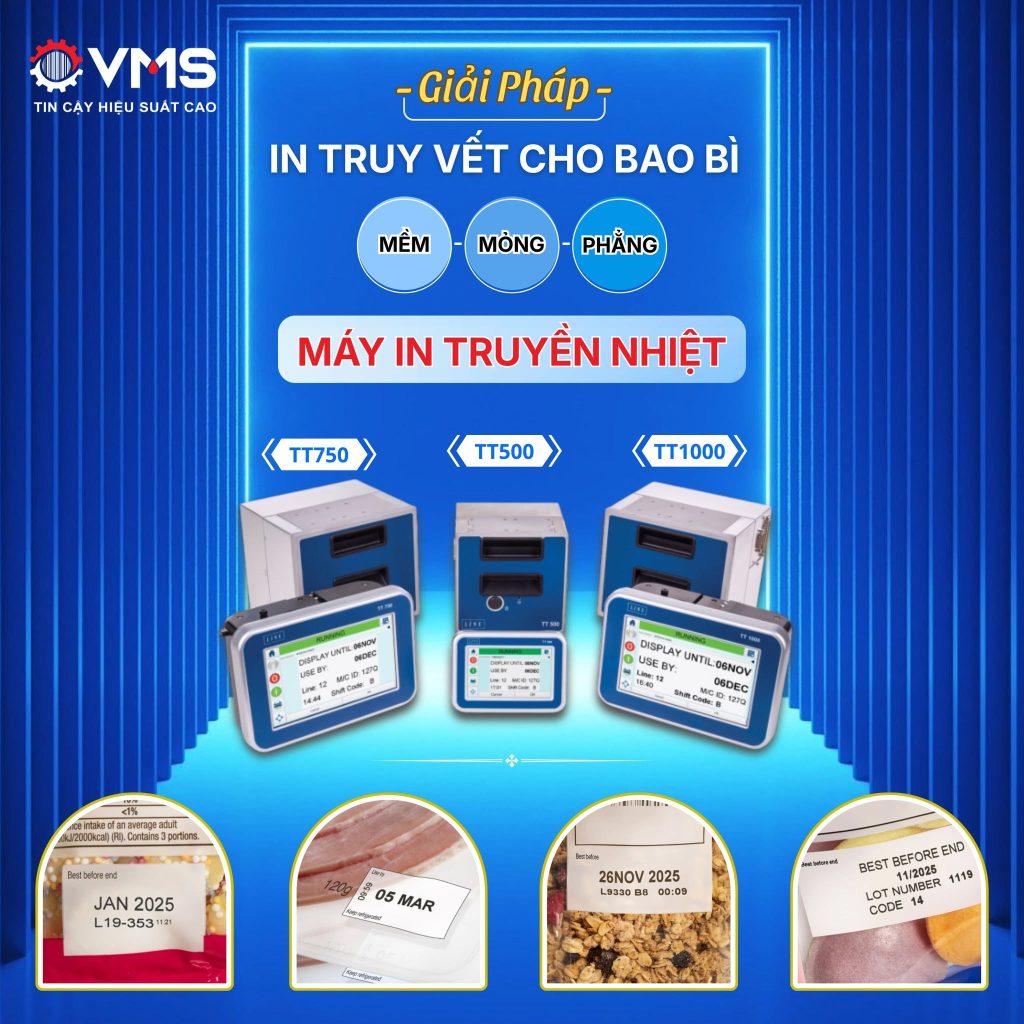 Máy in ruy băng thích hợp với bao bì mềm - mỏng - phẳng
